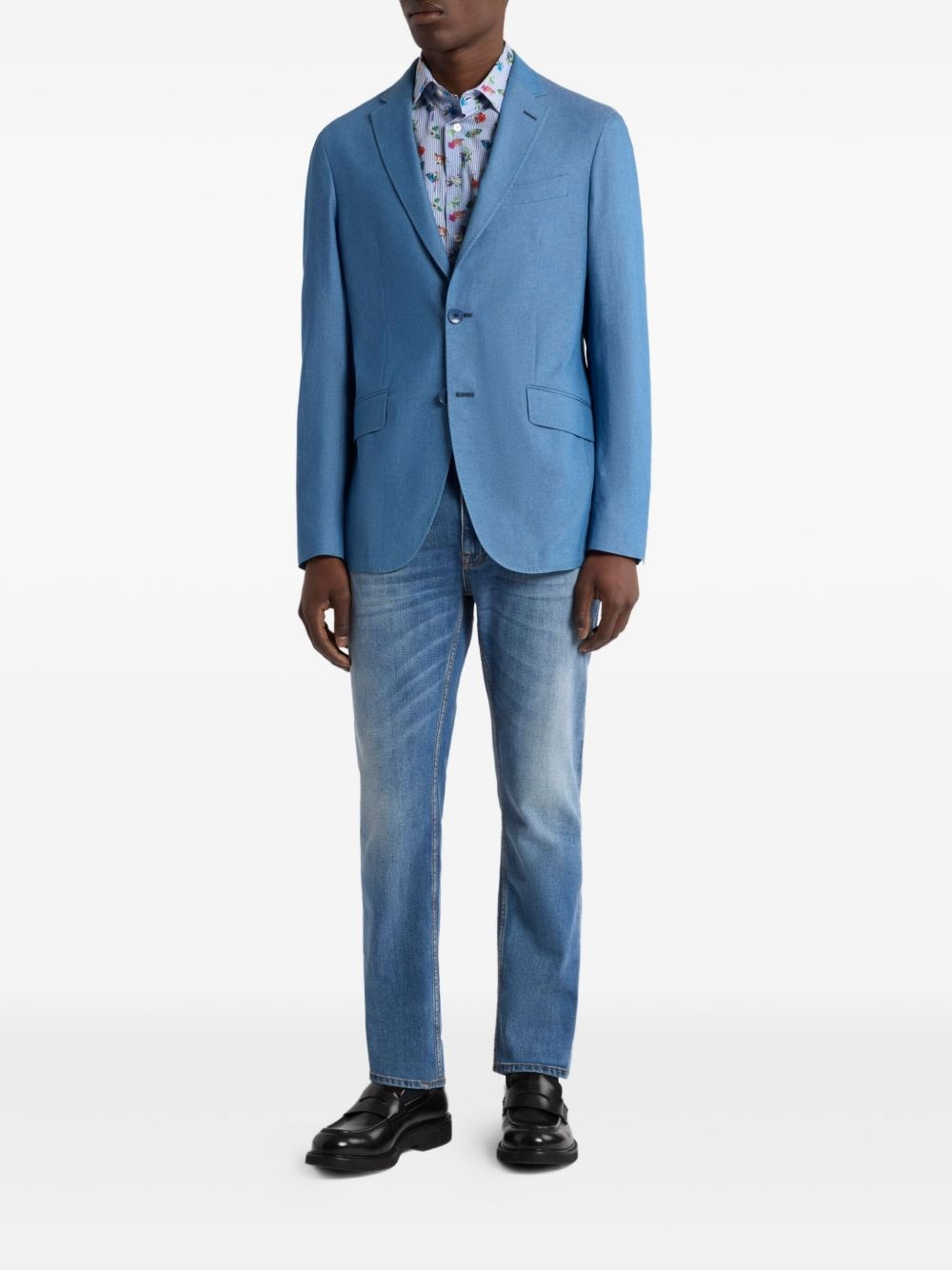 cotton single-breasted blazer - 2