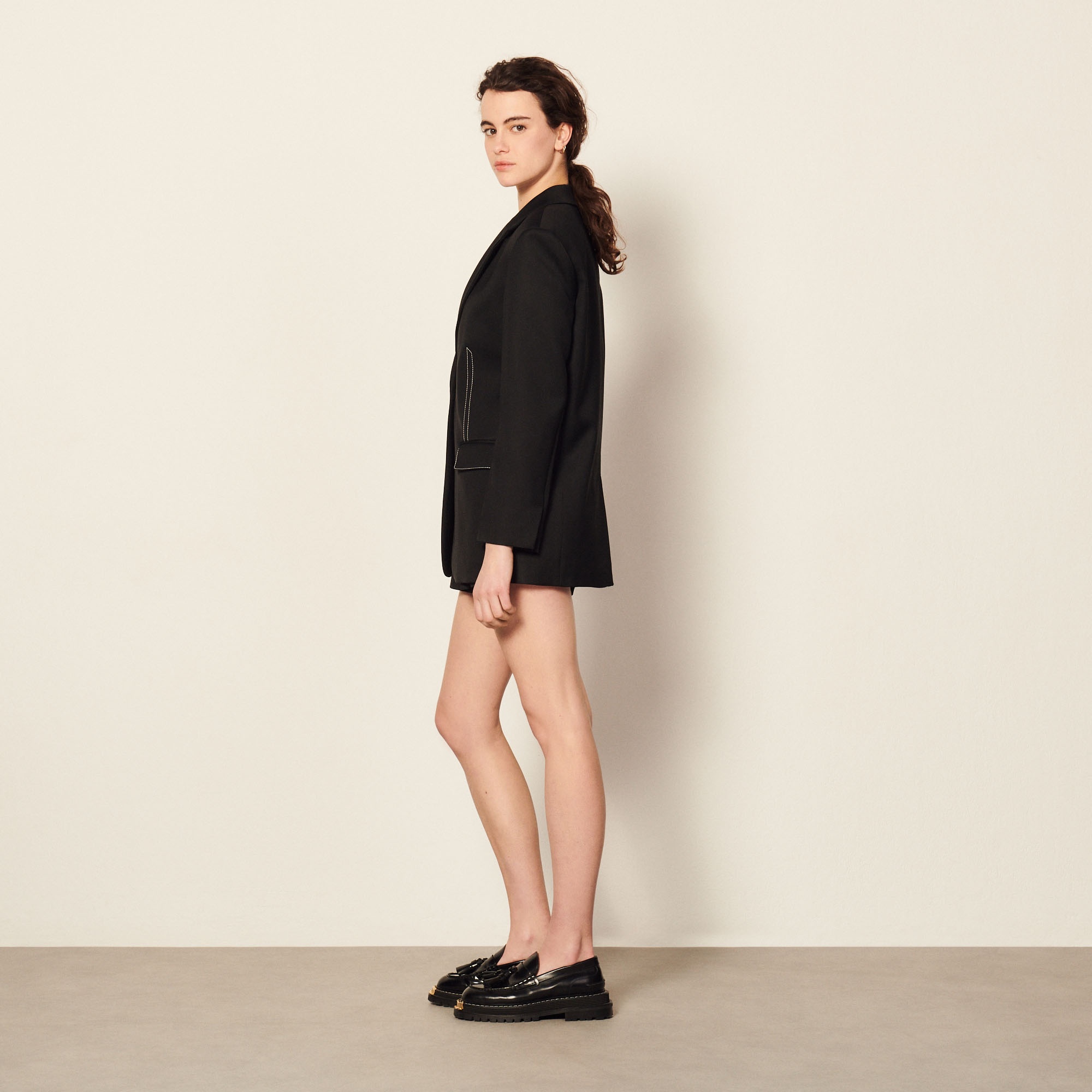Tailored jacket with topstitching - 3