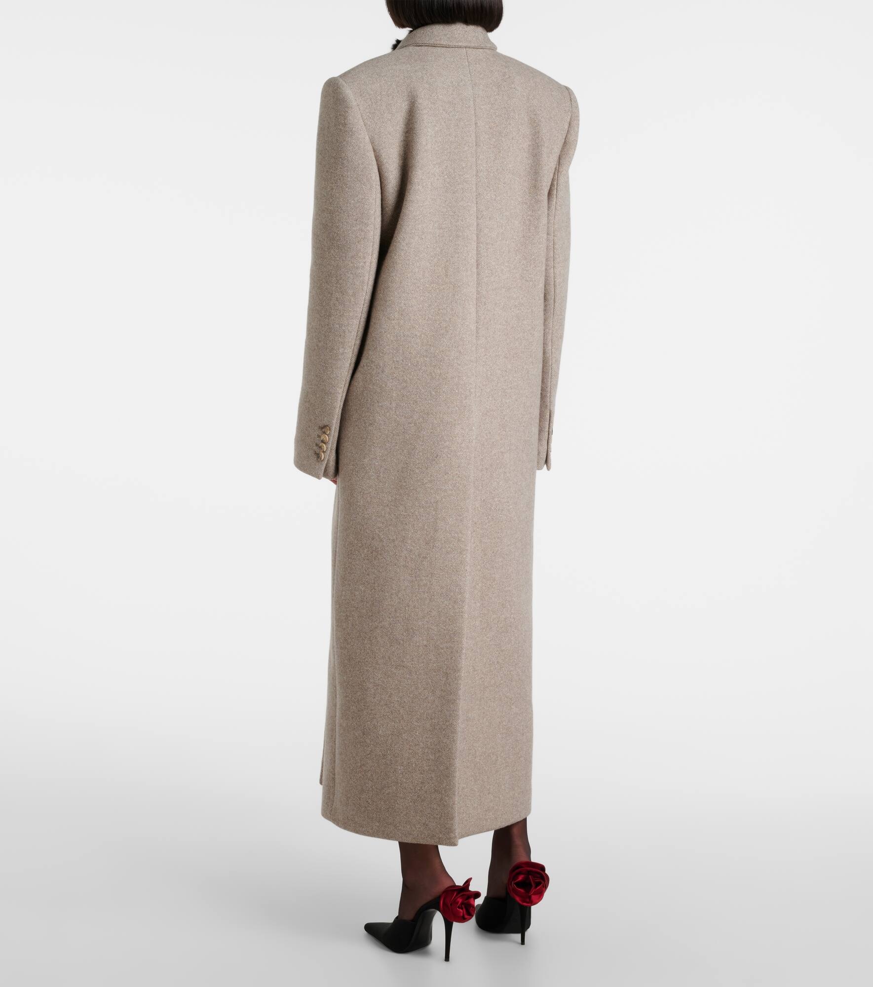 Double-breasted wool-blend coat - 3