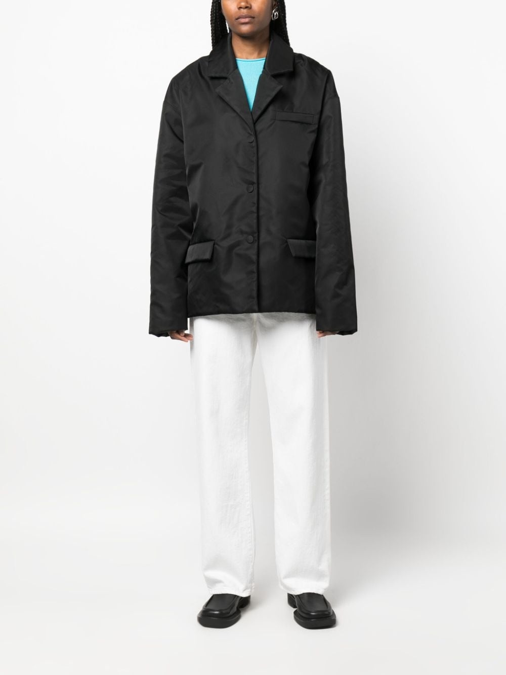 padded single-breasted blazer - 3