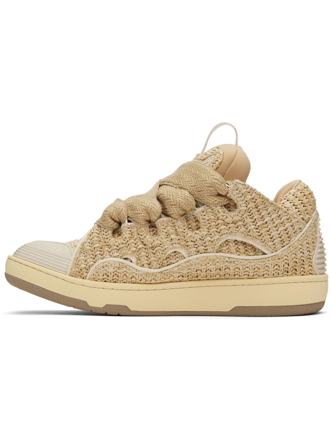 Beige Curb Raffia sneakers - 3