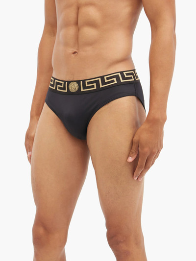 VERSACE Medusa-patch technical-jersey swim briefs outlook