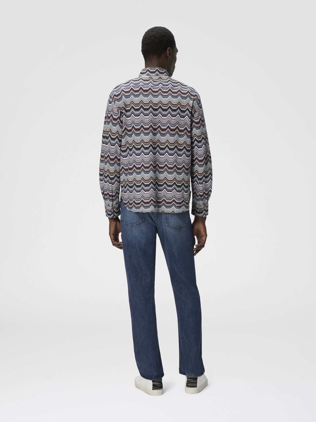 Long Sleeve Shirt with Geometric Zigzag - 3