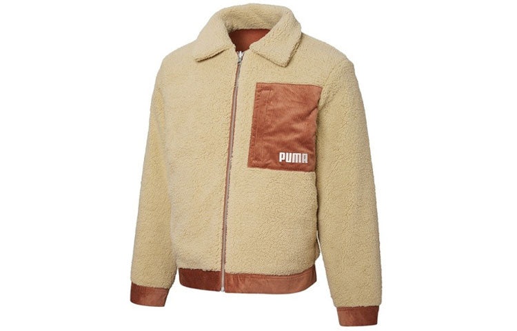 PUMA Cord Embroidered Logo reversible corduroy Jacket Brown 534751-17 - 3