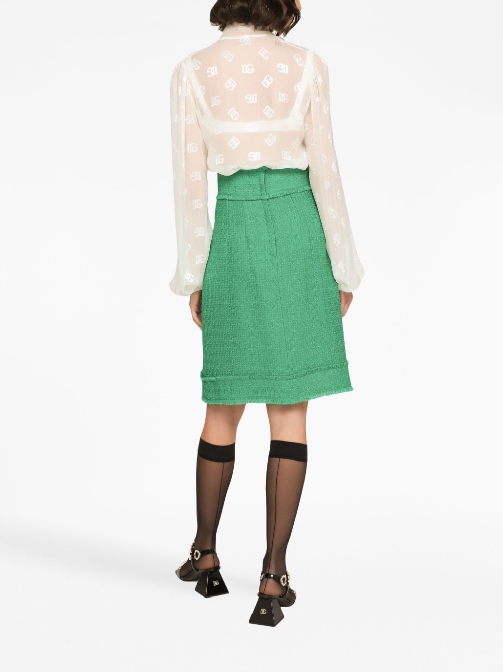 Raschel tweed midi skirt - 3