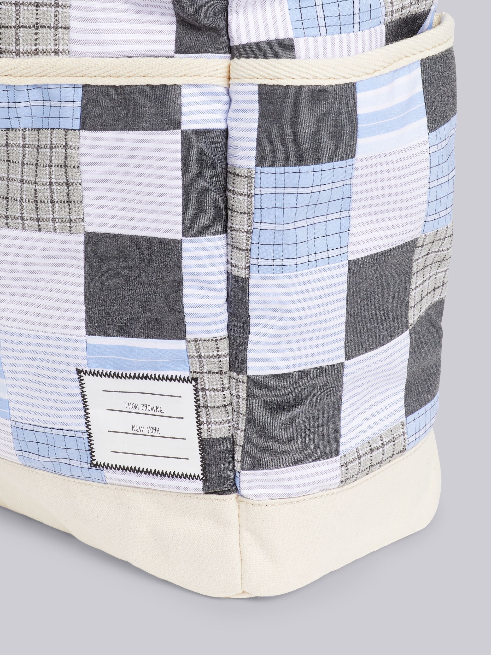 Medium Grey Cotton Patchwork Garden Tote - 2