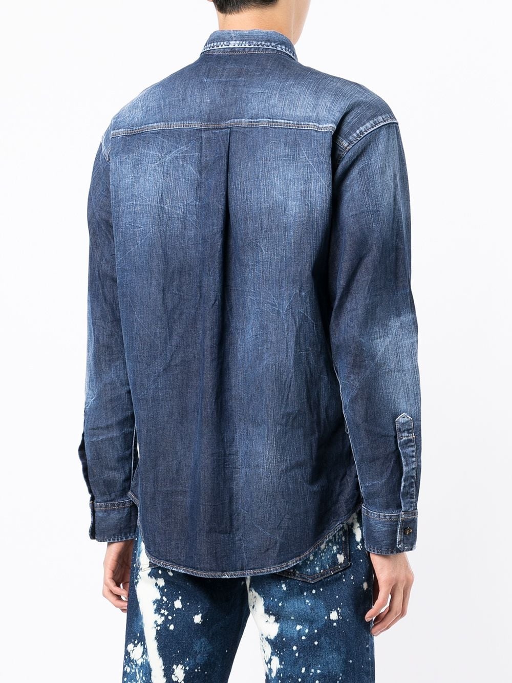 long-sleeved denim shirt - 4