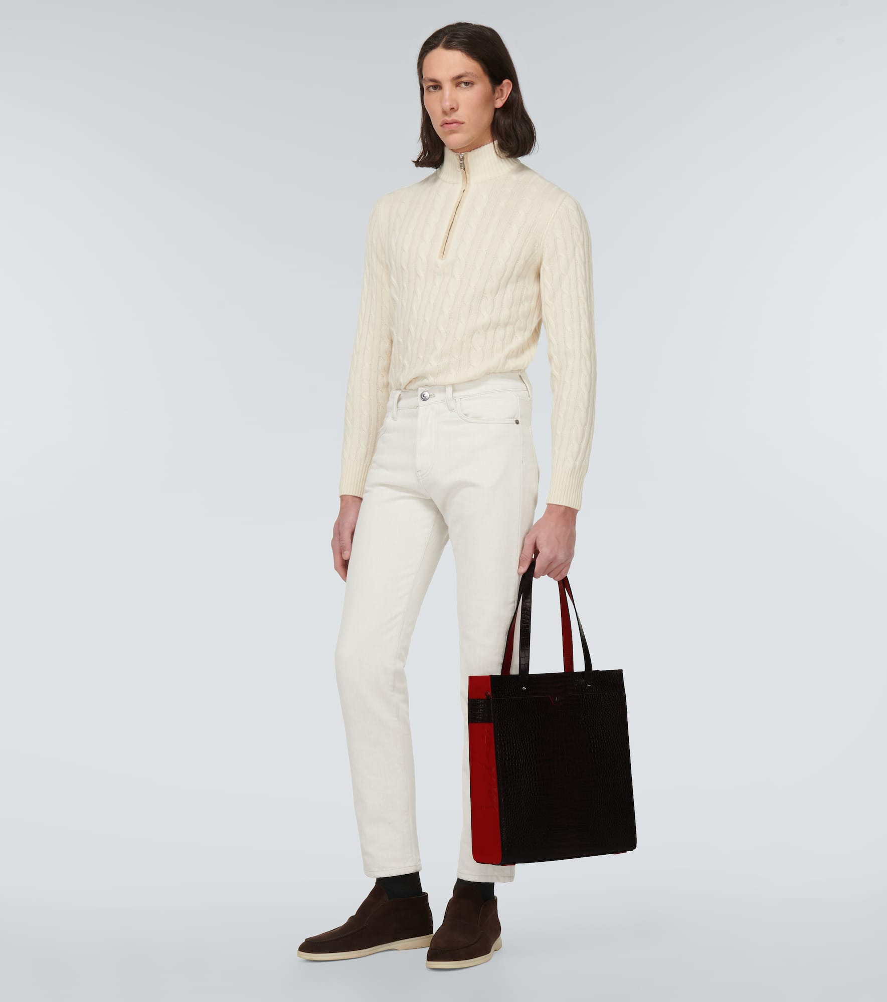 Croc-effect leather tote - 7