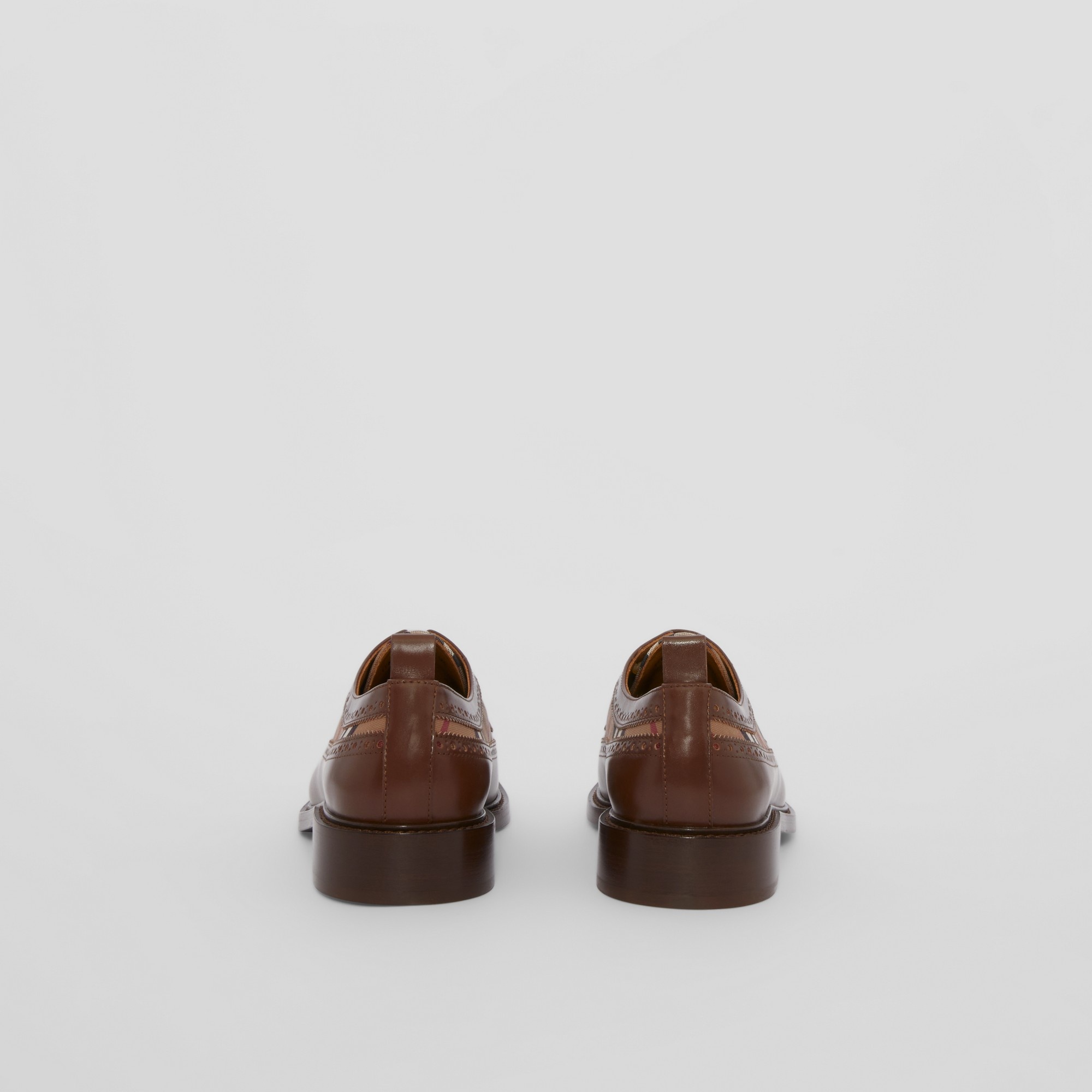 Vintage Check Panel Leather Derby Shoes - 5