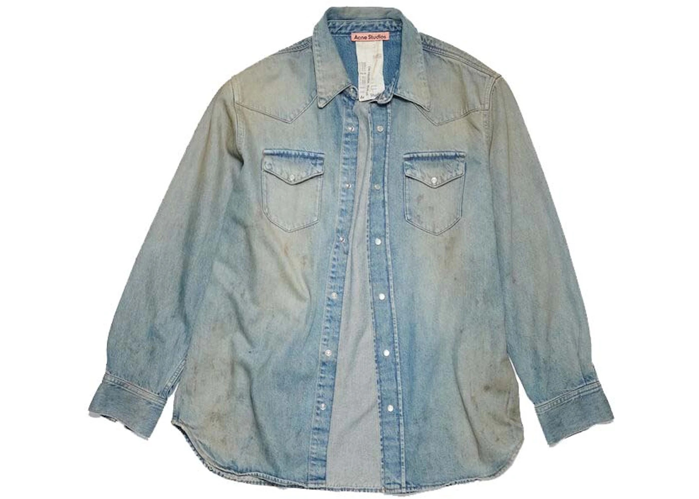 Acne Studios Denim Button-Up Shirt Mid Blue - 1
