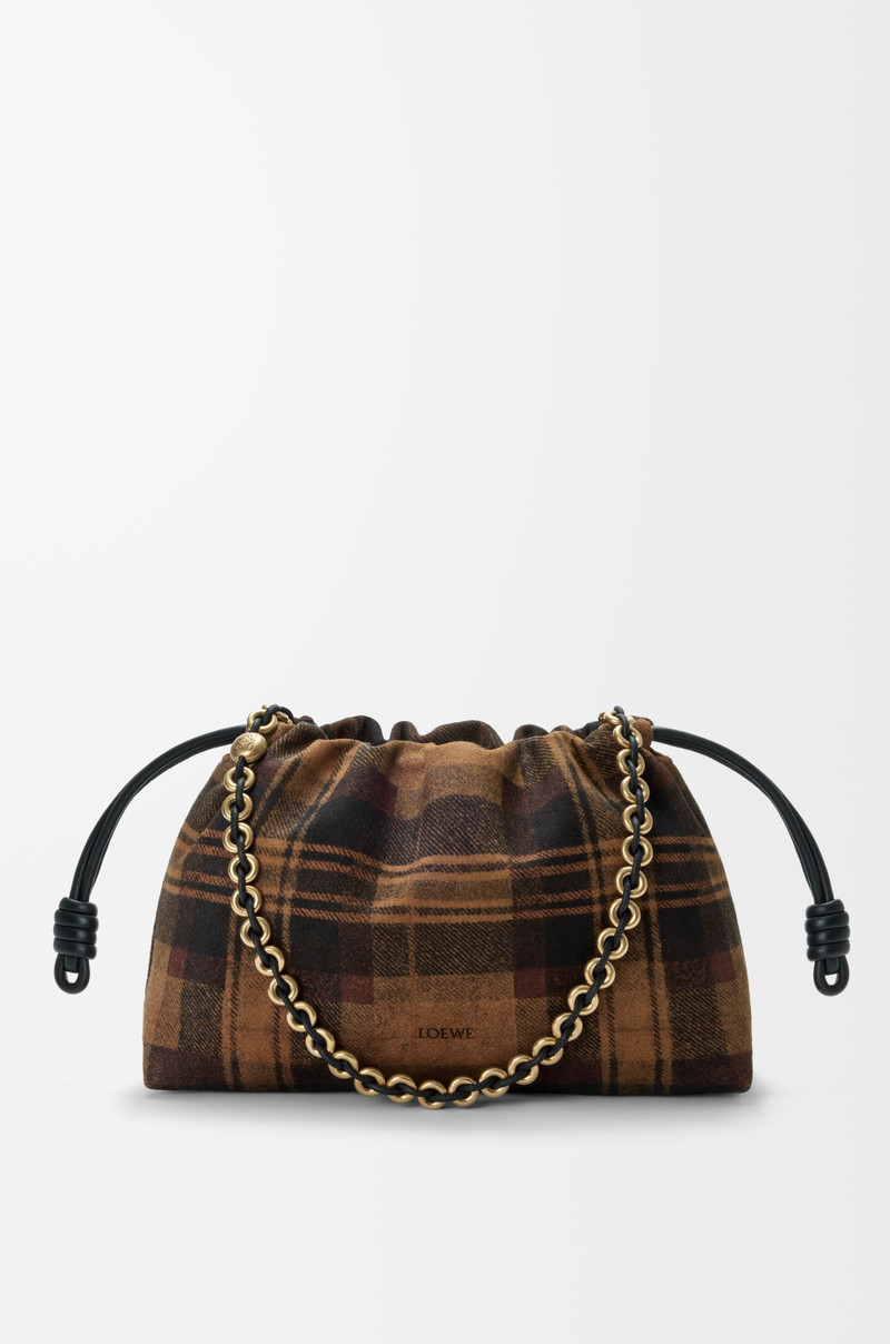 Medium Flamenco purse in tartan suede 1
