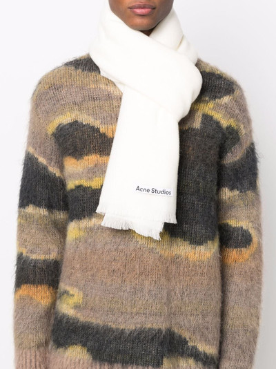 Acne Studios logo-patch wool scarf outlook