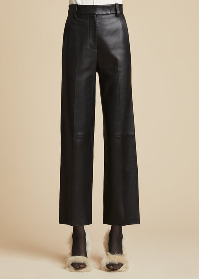 KHAITE The Melie Pant in Black Leather outlook
