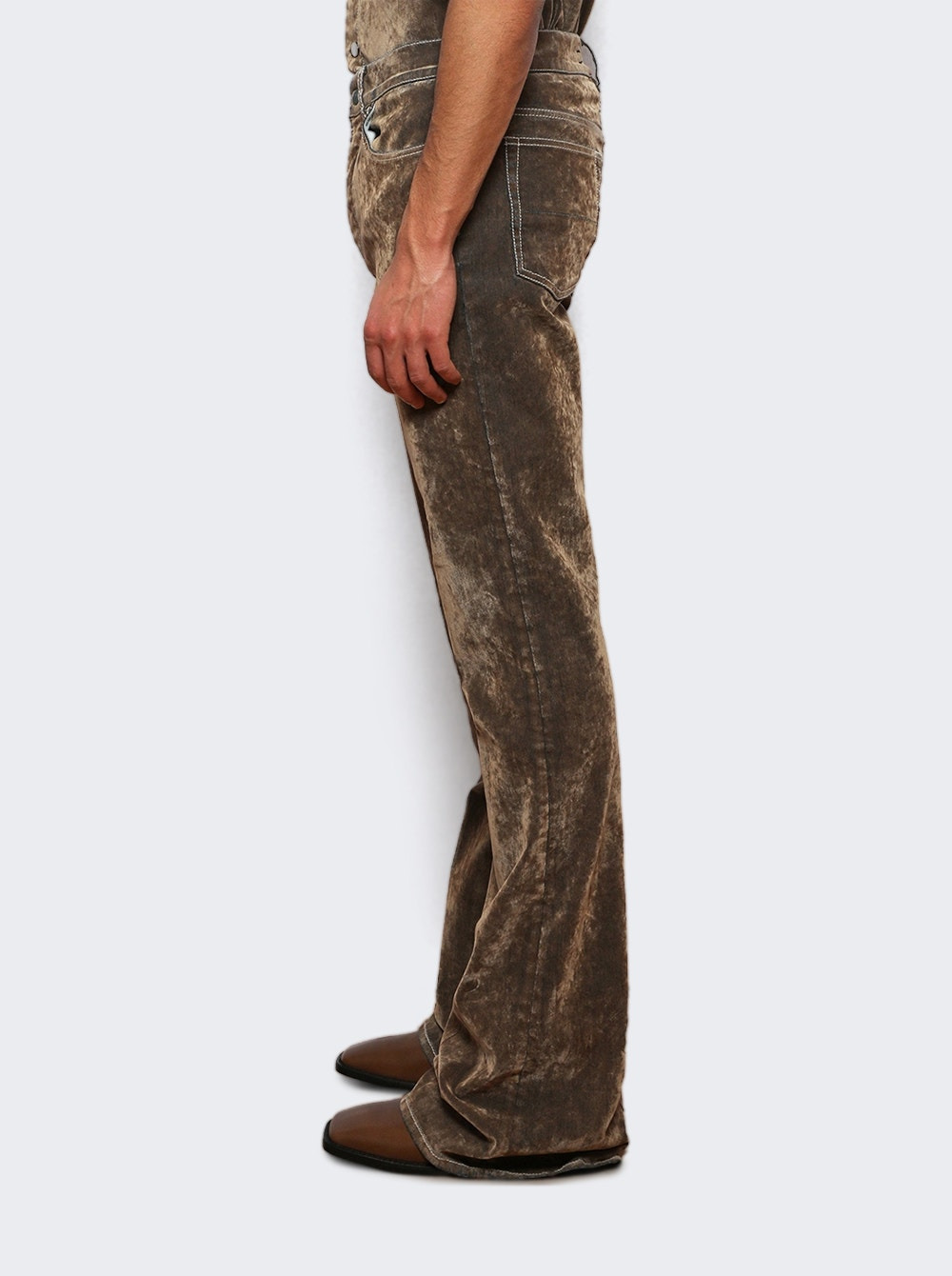 Velvet Flare Jean Tan - 3