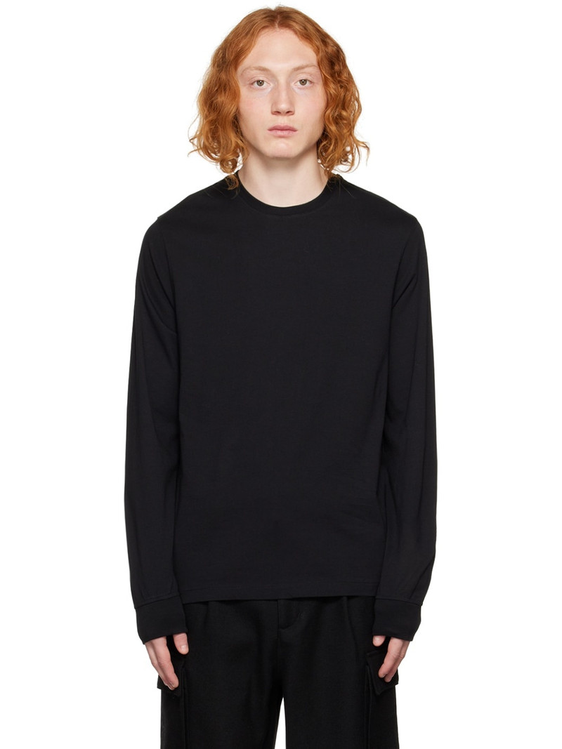 Black Embroidered Long Sleeve T-Shirt - 1