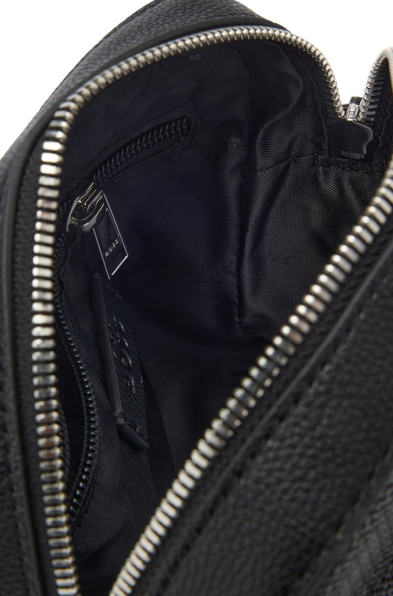 REPORTER BAG IN FAUX LEATHER WITH MONOGRAM-EMBOSSED PANELS 4