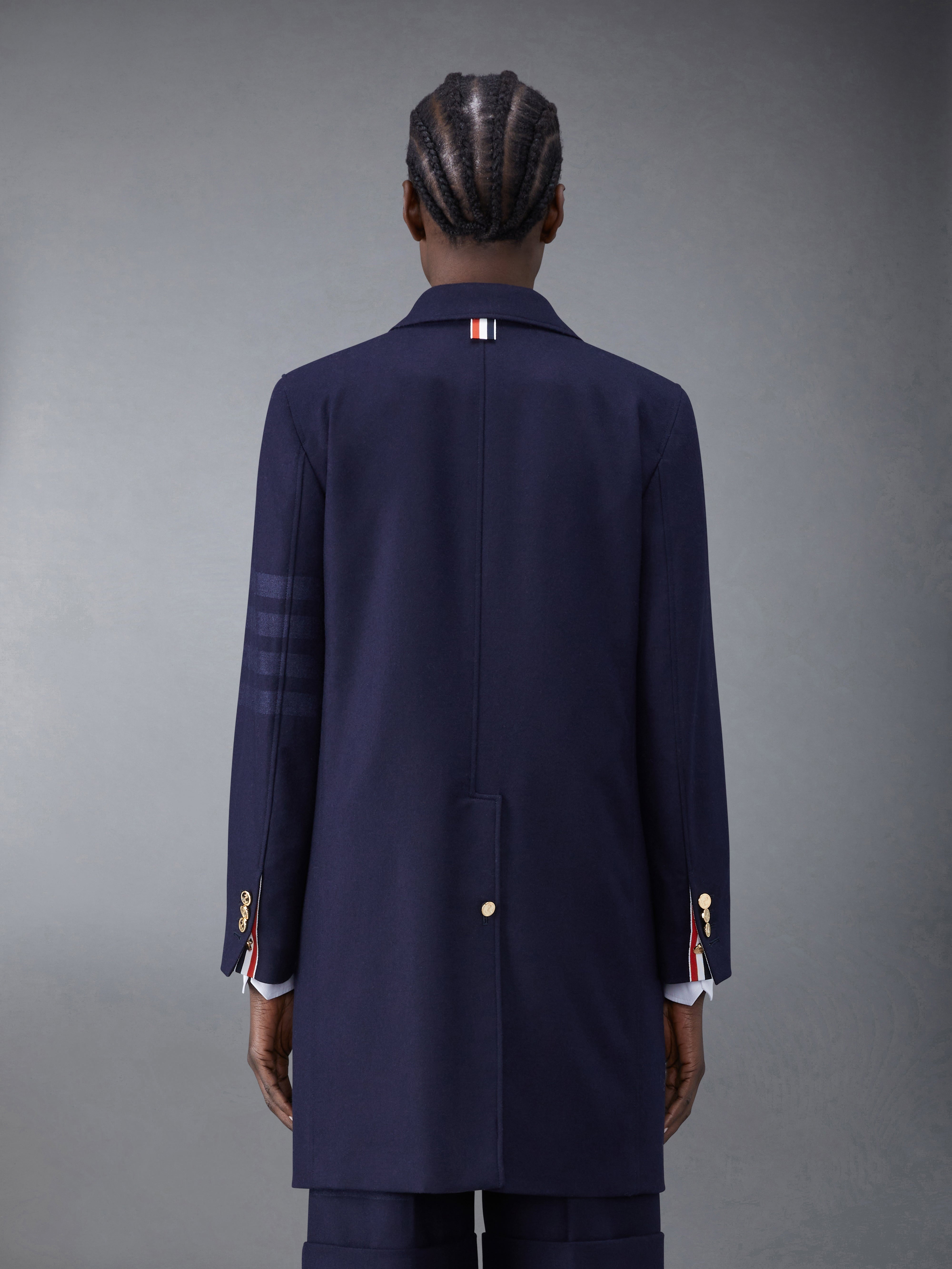 Flannel 4-Bar Sack Overcoat - 2