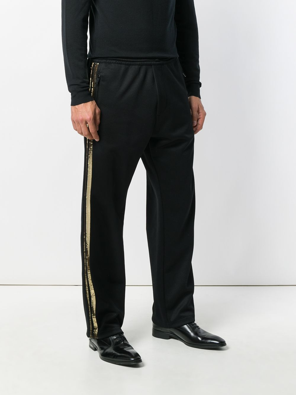 sequin stripe track pants - 3