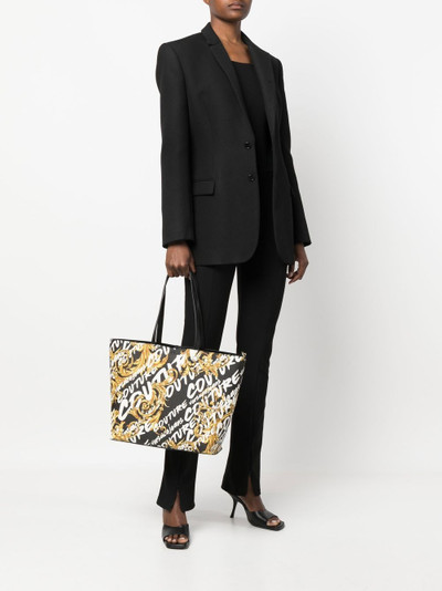 VERSACE JEANS COUTURE logo baroque-print tote outlook