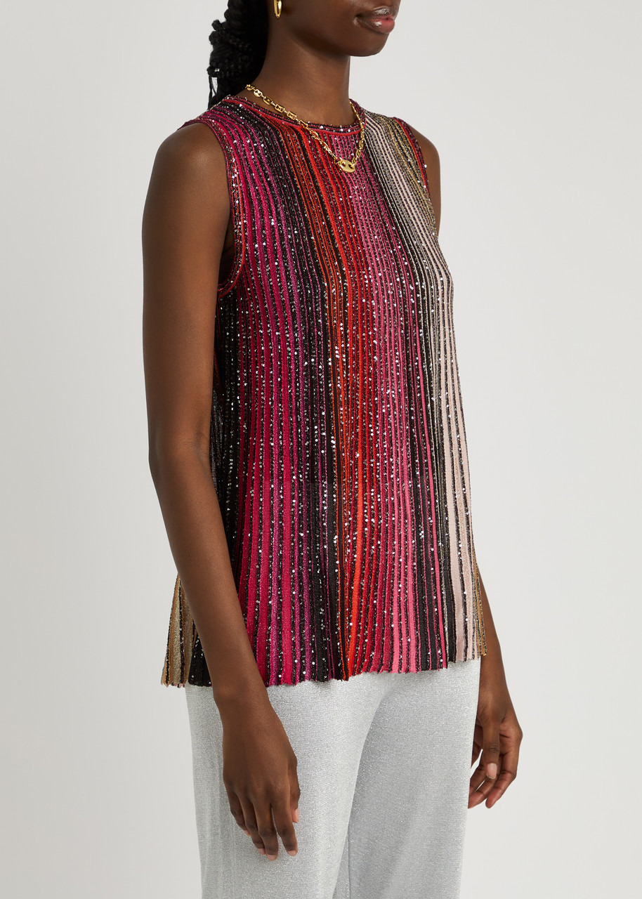 Missoni Striped Sequin-embellished Ribbed-knit Tank - 2