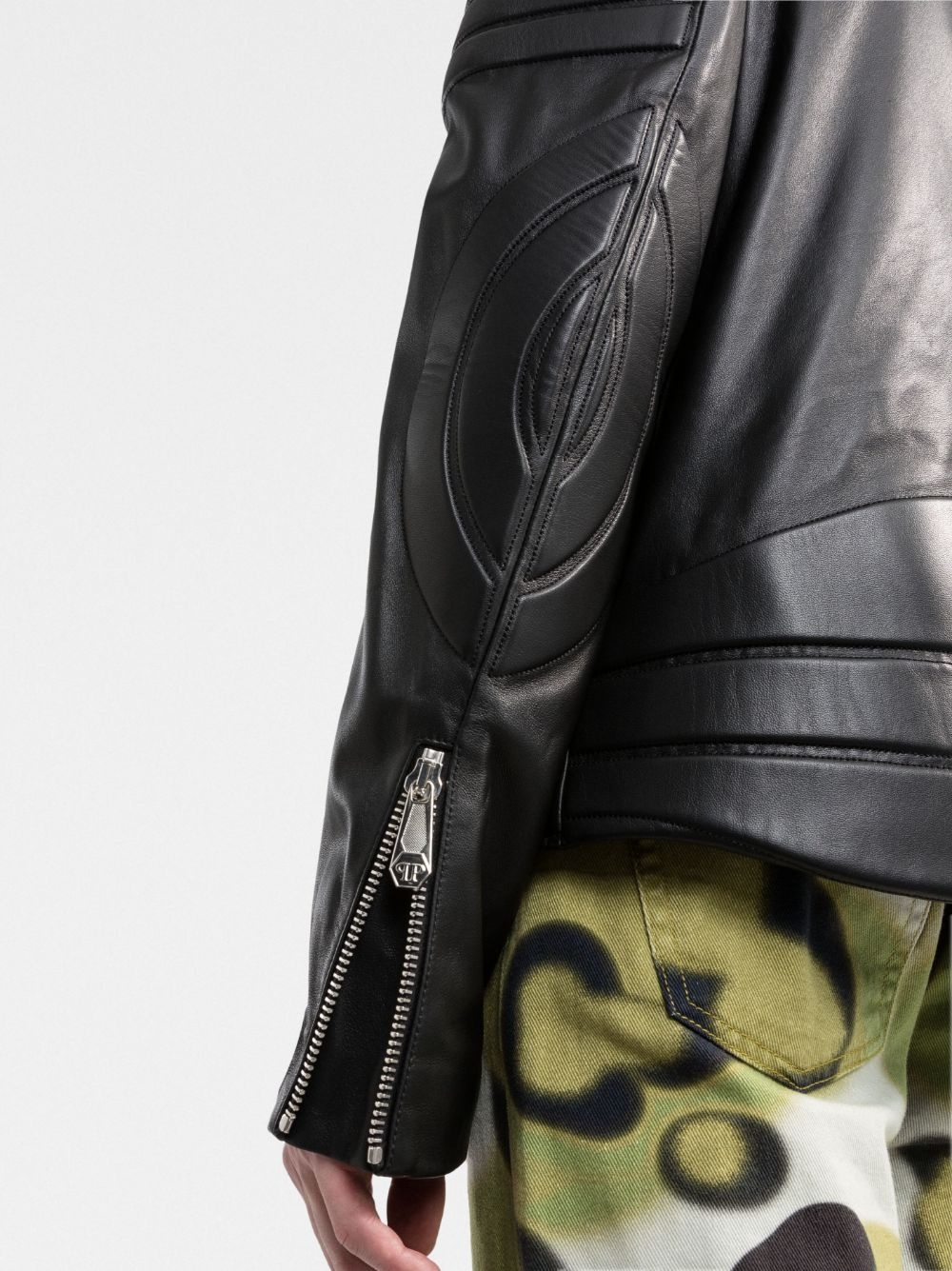 Doberman-print moto jacket - 5