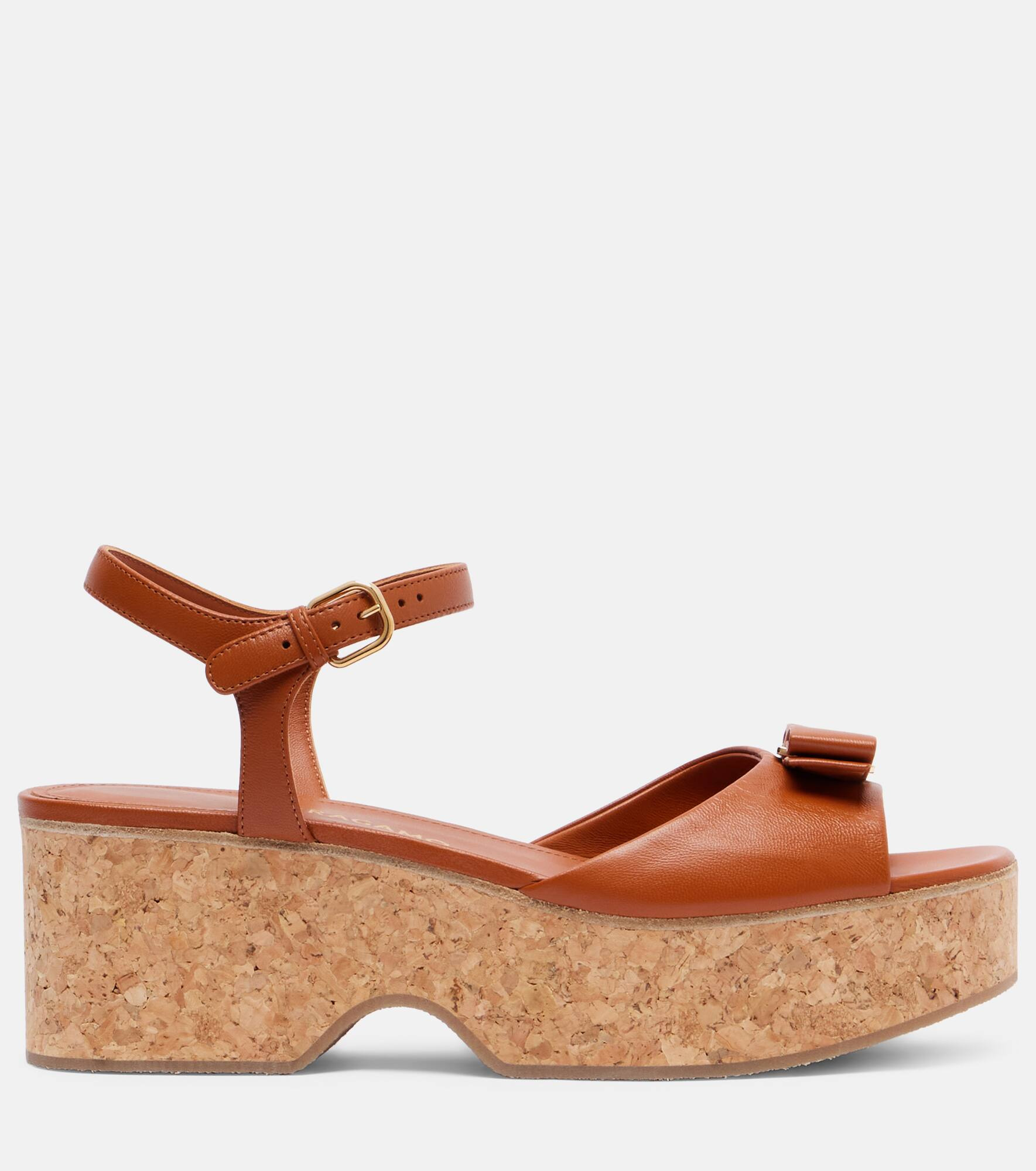 Selna leather wedge sandals - 4