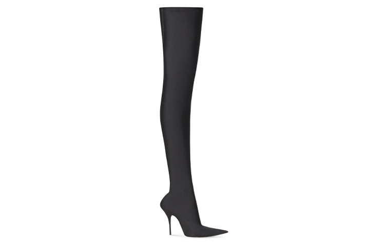 (WMNS) Balenciaga Knife 110mm Over The Knee Boots 'Black Matte Spandex' 719816W2ES01000 - 2