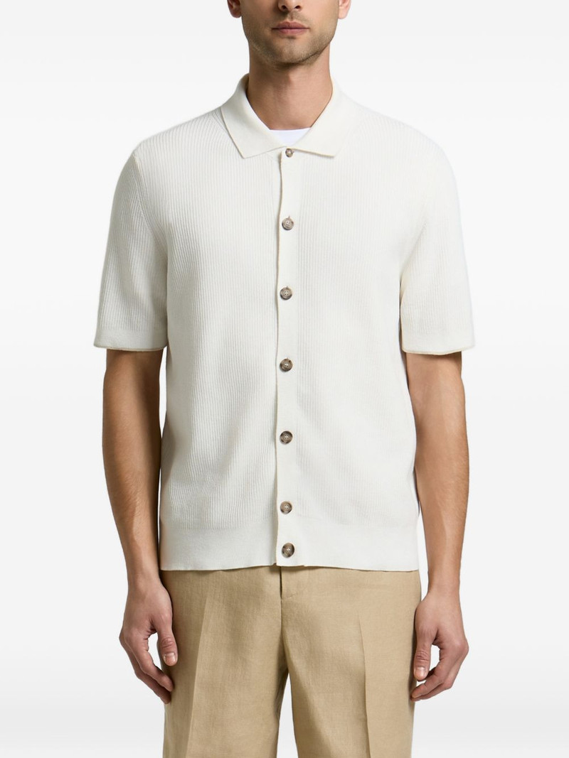ribbed-knit short-sleeve shirt 1