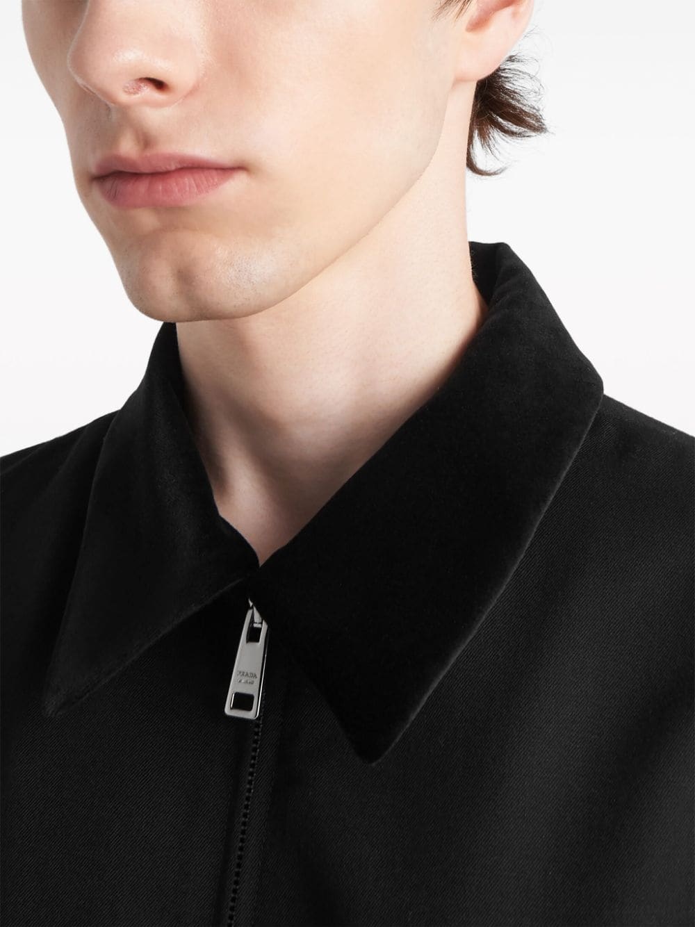 velvet-collar wool jacket - 4