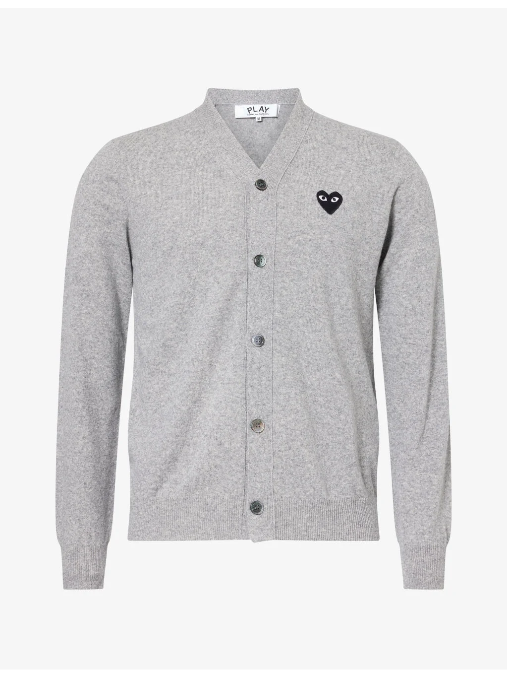 Heart Motif-Logo Wool Cardigan - 1