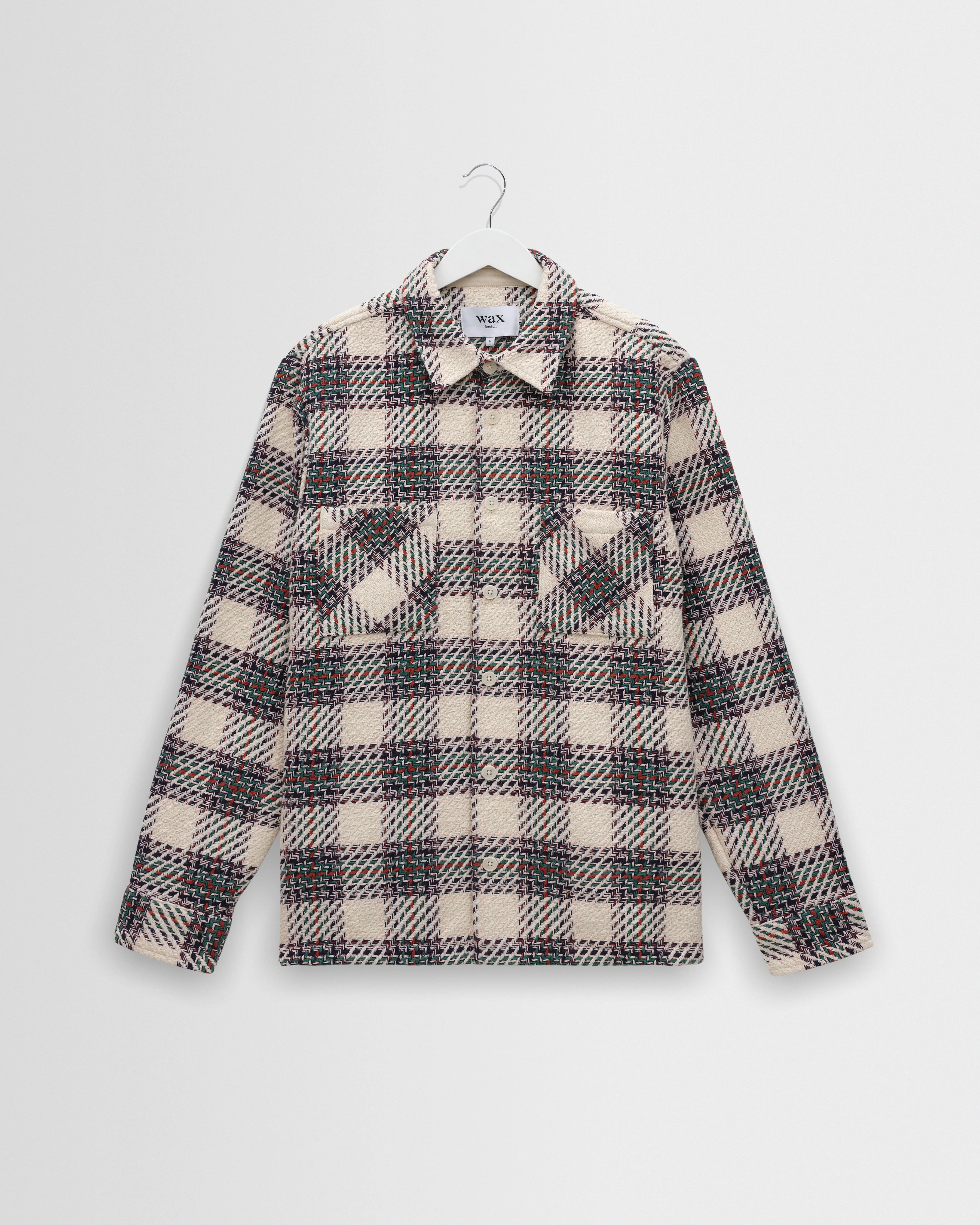 Whiting - Ecru And Green Hutton Check Overshirt - 1