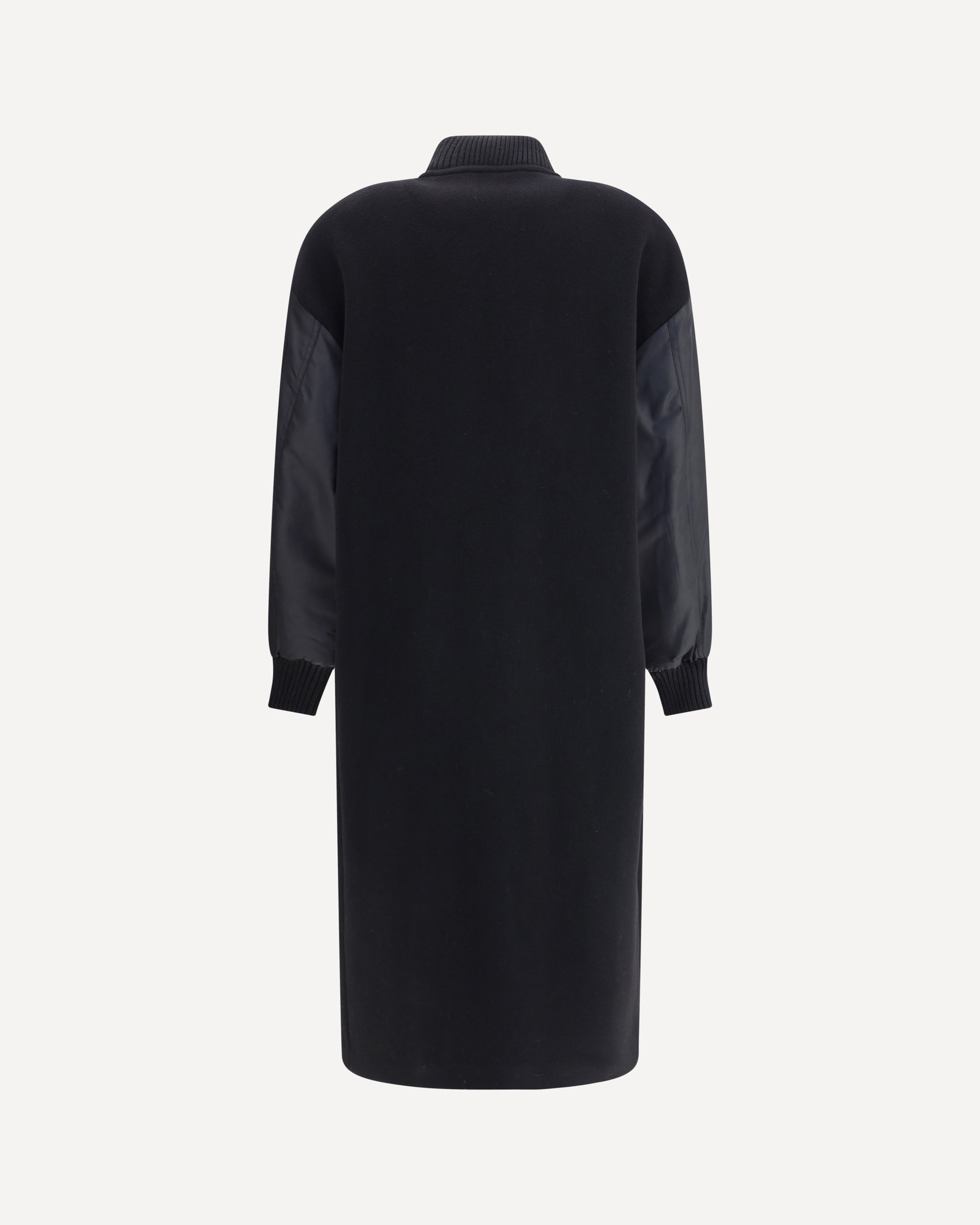Long Coat in wool-blend cloth and technical satin - 2