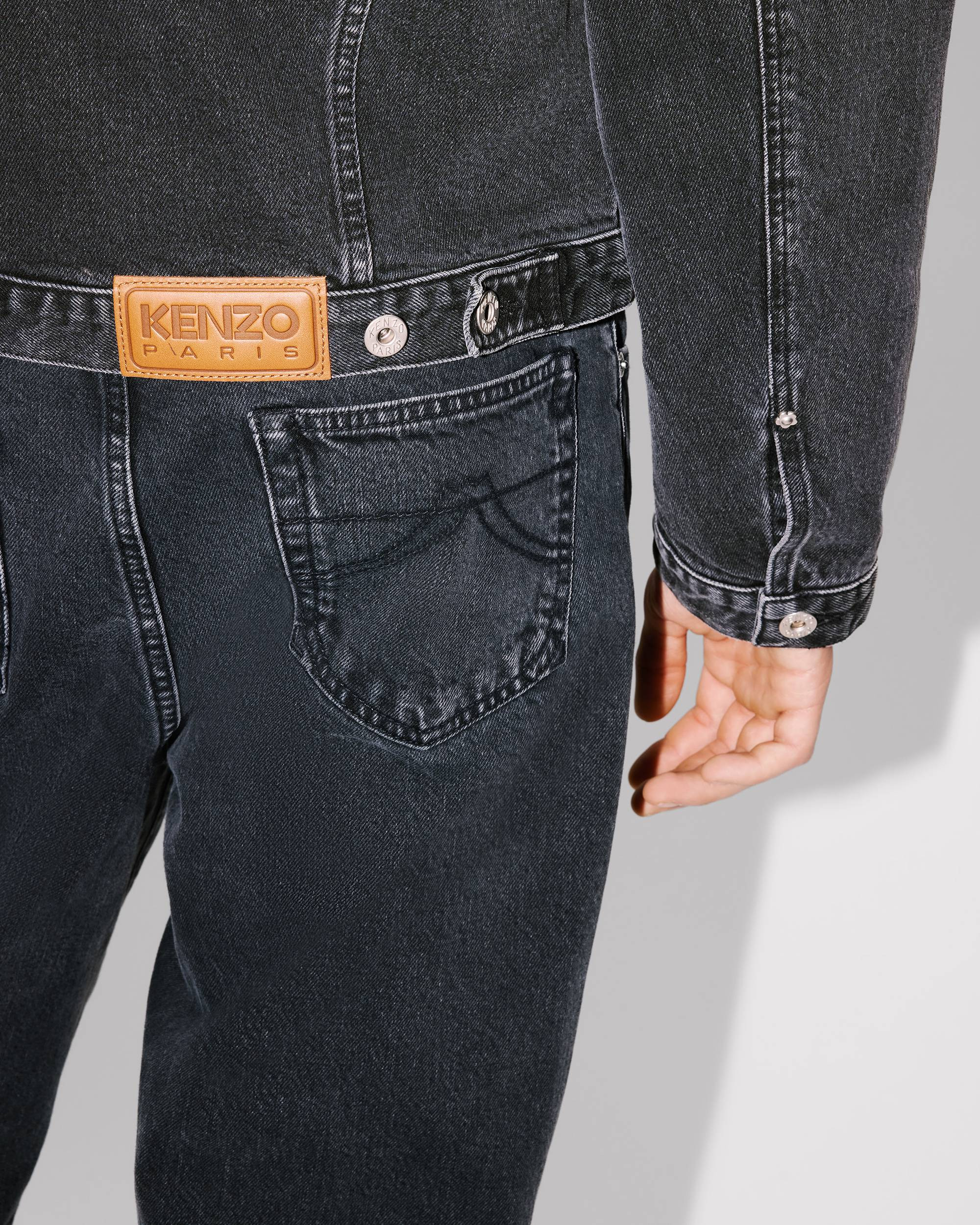 'Boke Flower' embroidered trucker jacket in japanese denim - 9