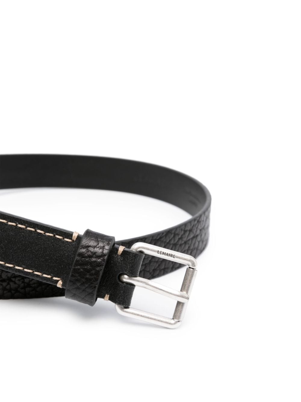 logo-engraved buckle leather belt - 2