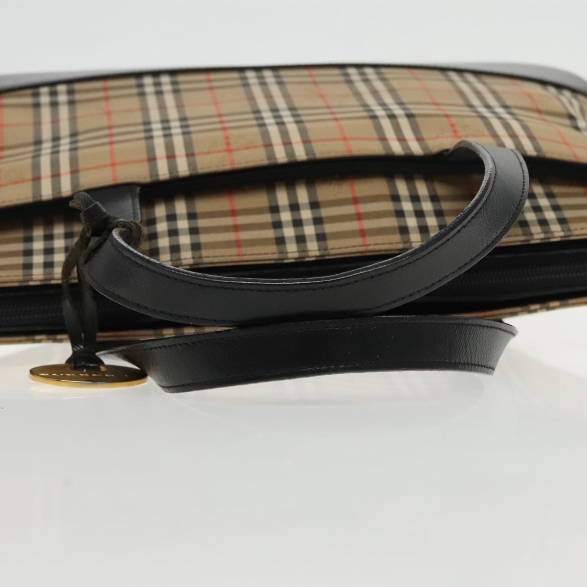 Burberry Nova Check Hand Bag Canvas Leather Beige Gold - 7