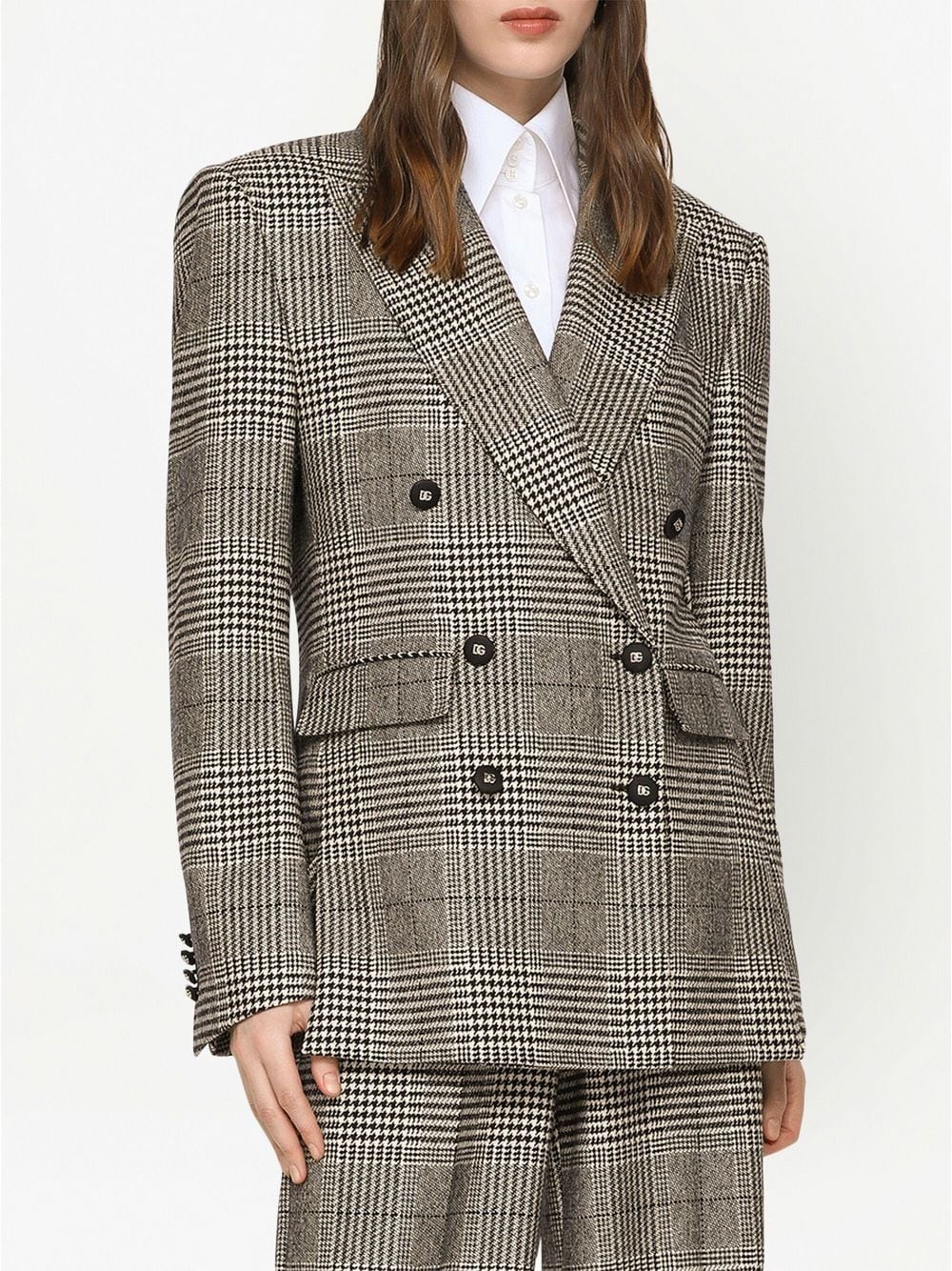houndstooth virgin wool double-breasted blazer - 3