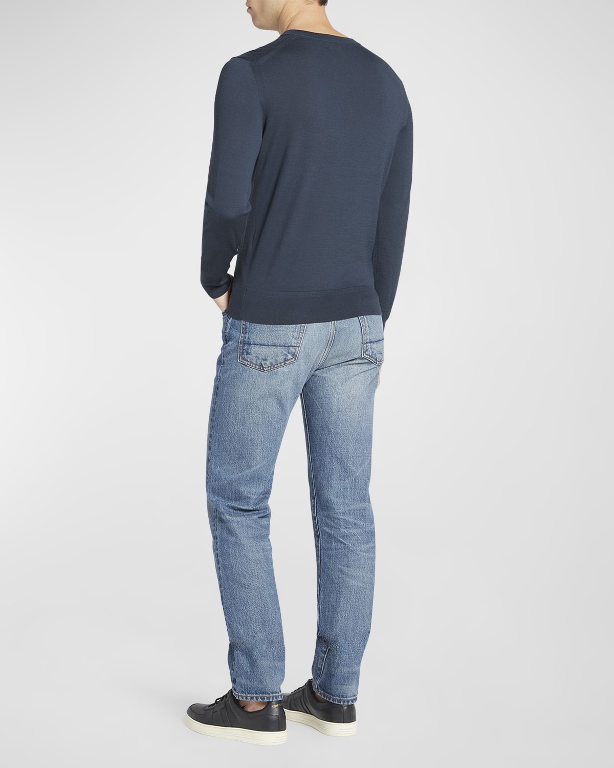 Men's Merino Wool V-Neck Sweater - 3