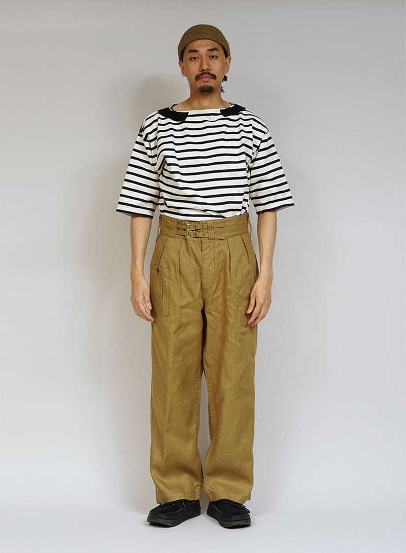 Nigel Cabourn Field Pant Linen Basket in Khaki outlook