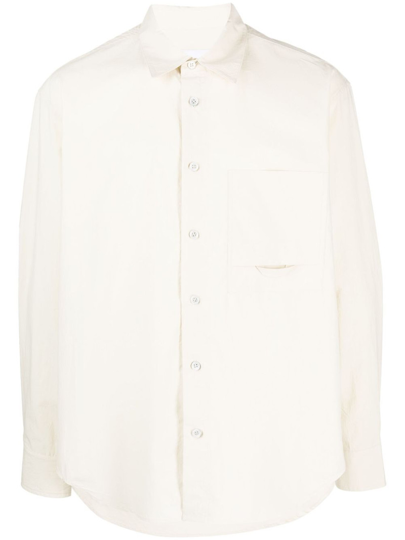 logo-embroidered cotton shirt 1