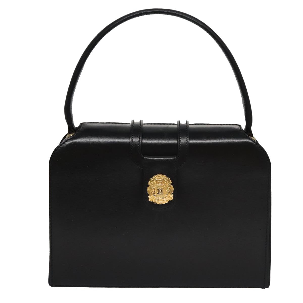 CELINE Hand Bag Leather Black Gold - 13