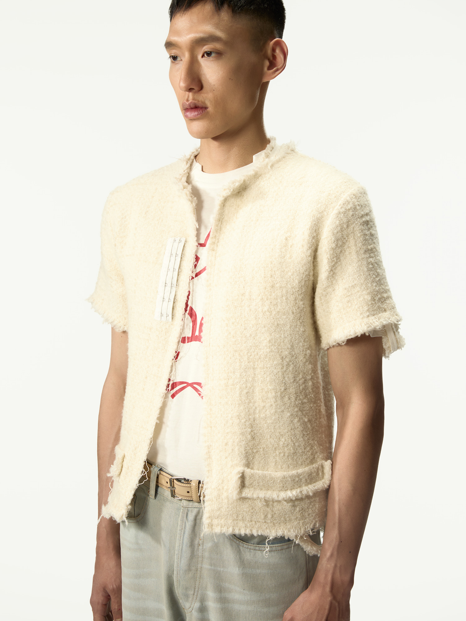Darkettone Boucle Tee Off White - 3