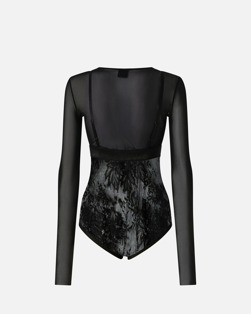 PINKO TULLE AND LACE KNIT BODYSUIT outlook