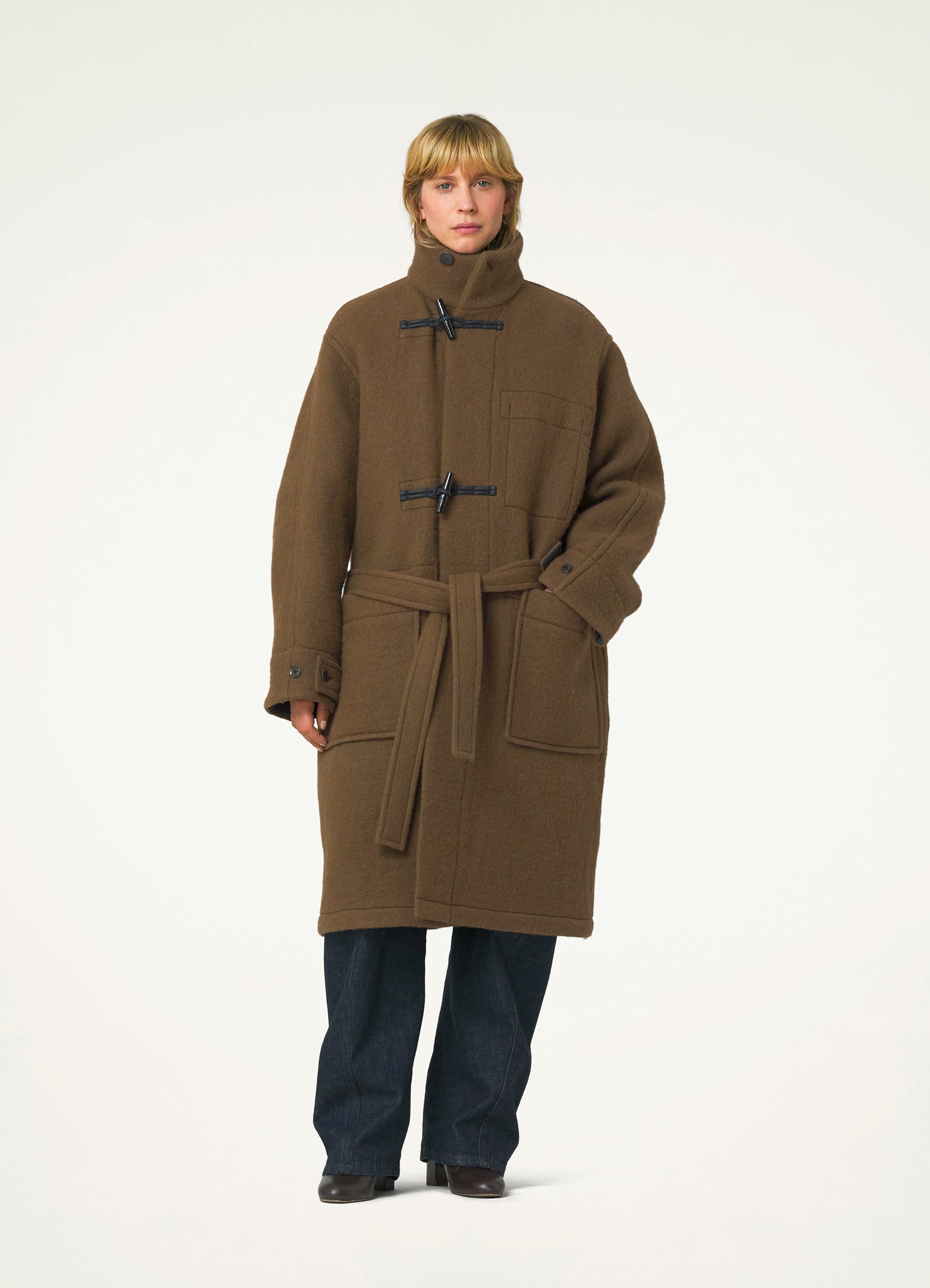 BATHROBE DUFFLE COAT - 5