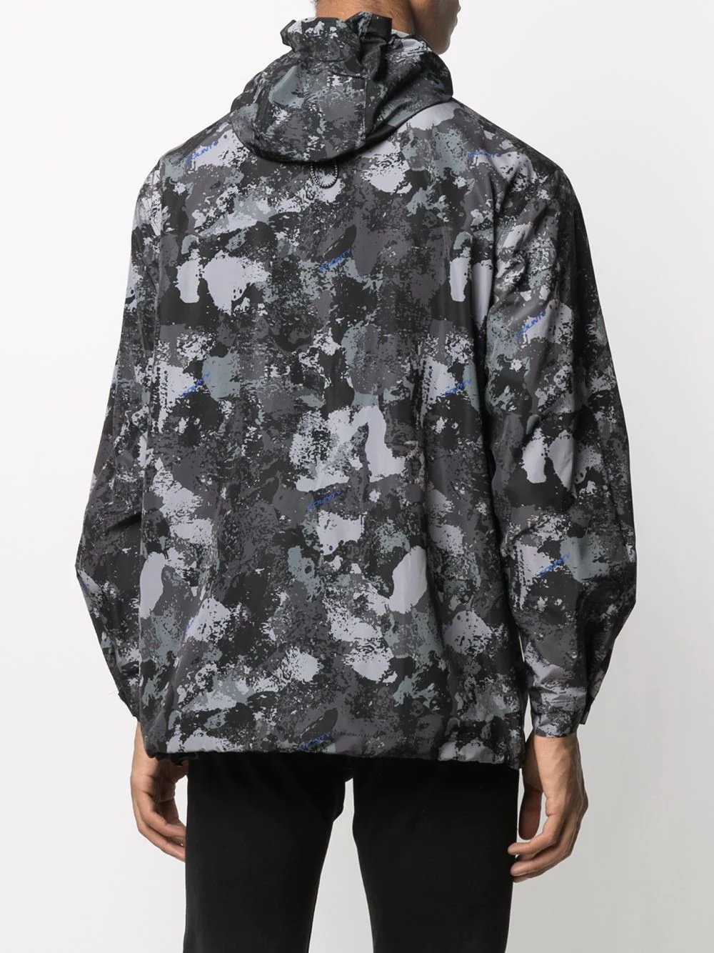 camouflage print hooded windbreaker - 4