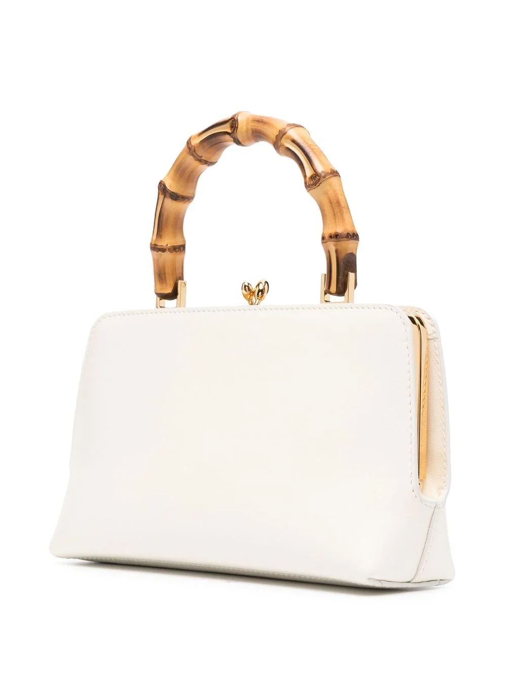 bamboo-handle leather tote bag - 3
