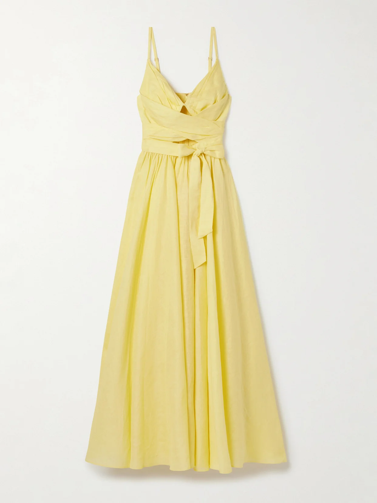 Awaken Gathered Linen Midi Dress - 1