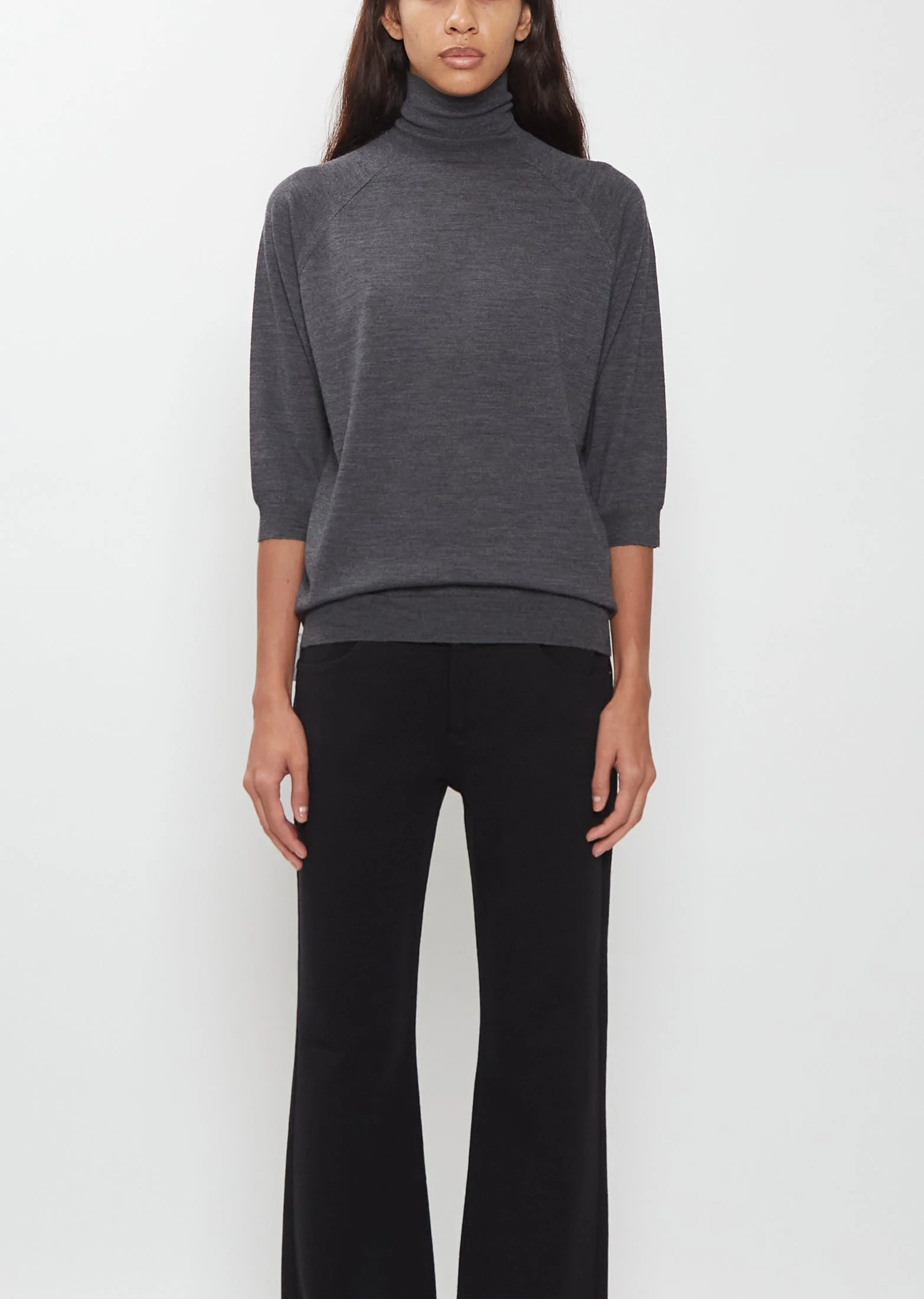 Elbow Turtleneck Merino Wool Top - 1