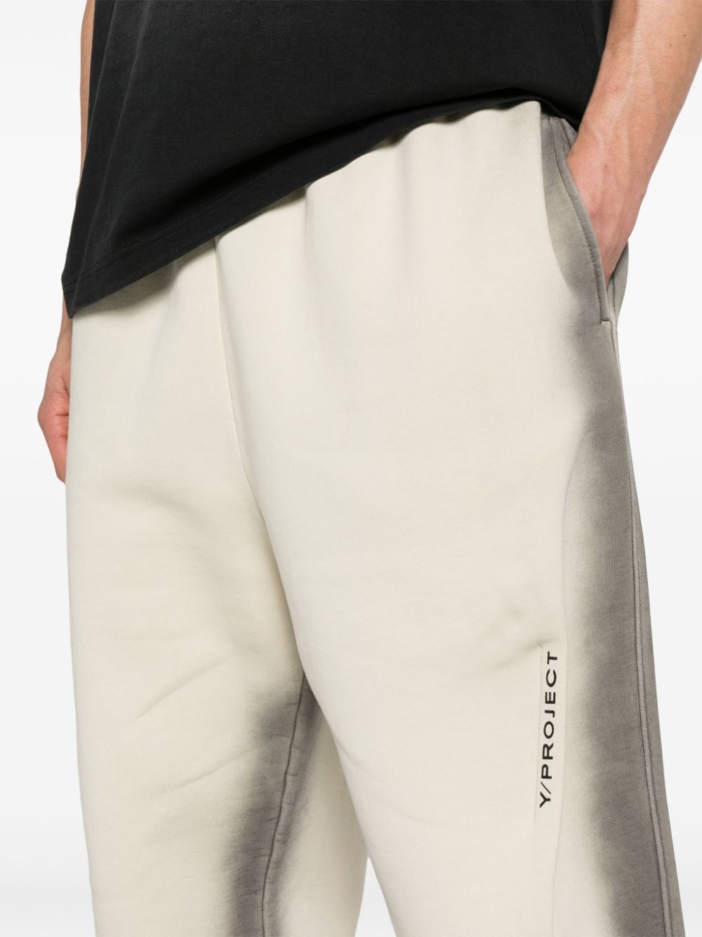 faded cotton track pants - 6