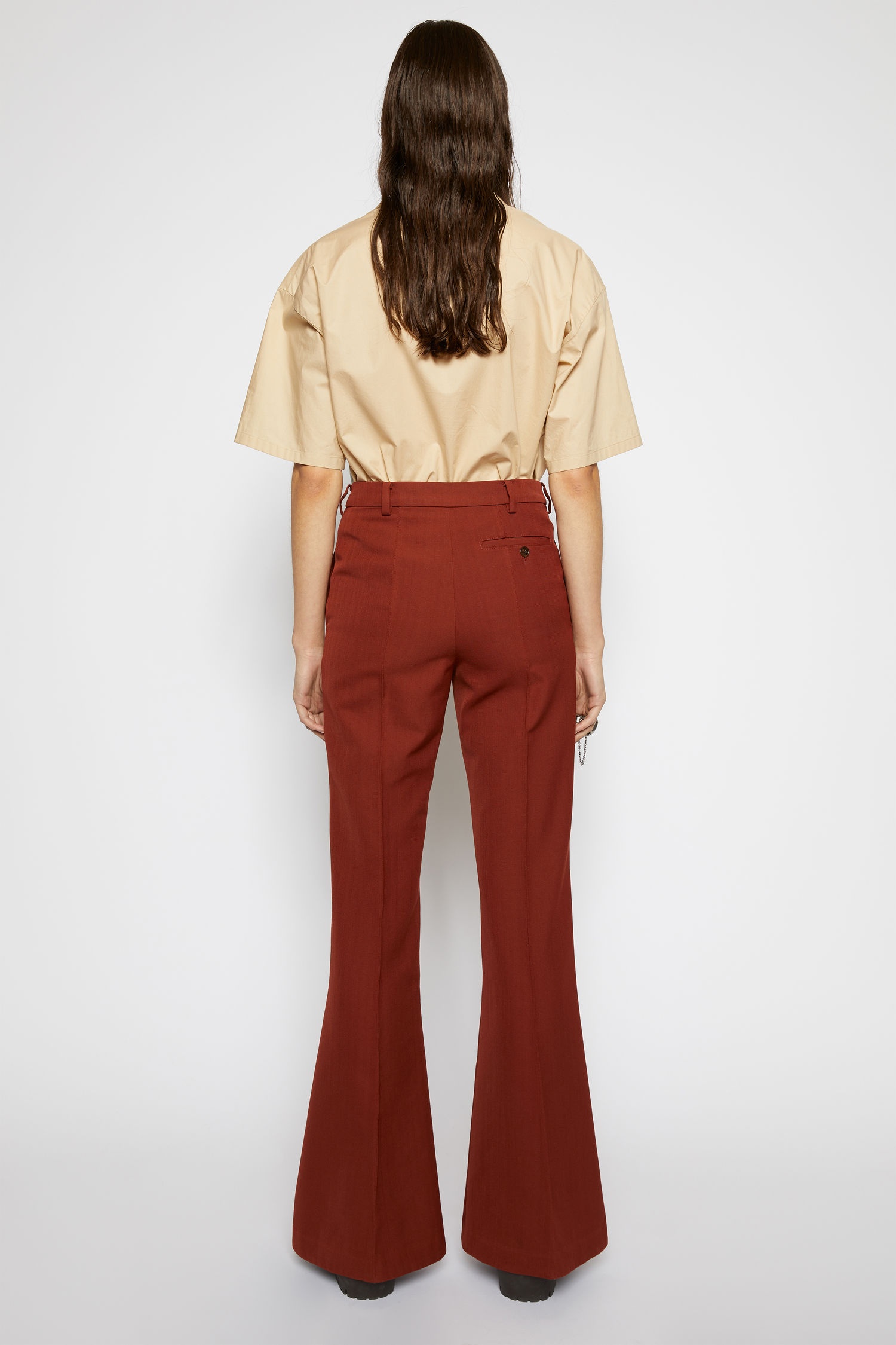 Flared trousers rust brown - 4