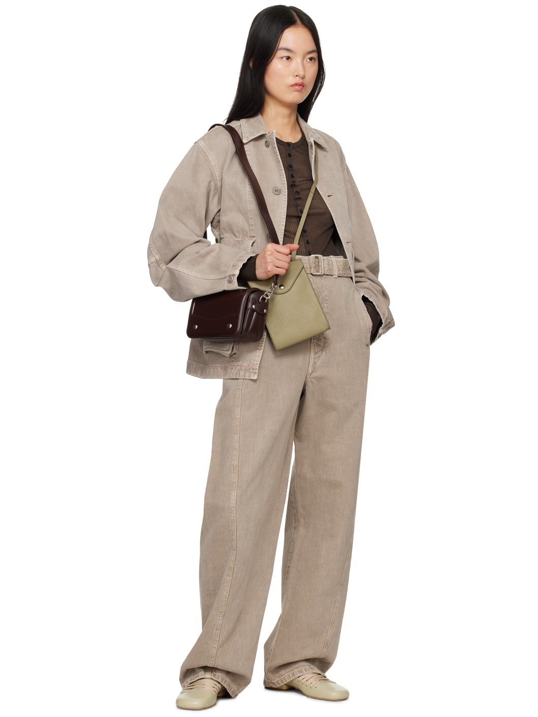 Beige Boxy Denim Jacket - 4